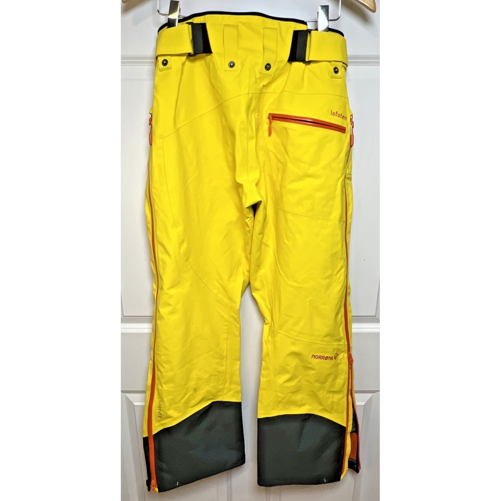 Norrona Lofoten Gore‑Tex Pro Ski Pants Women's Small Yellow Waterproof - Picture 2 of 12
